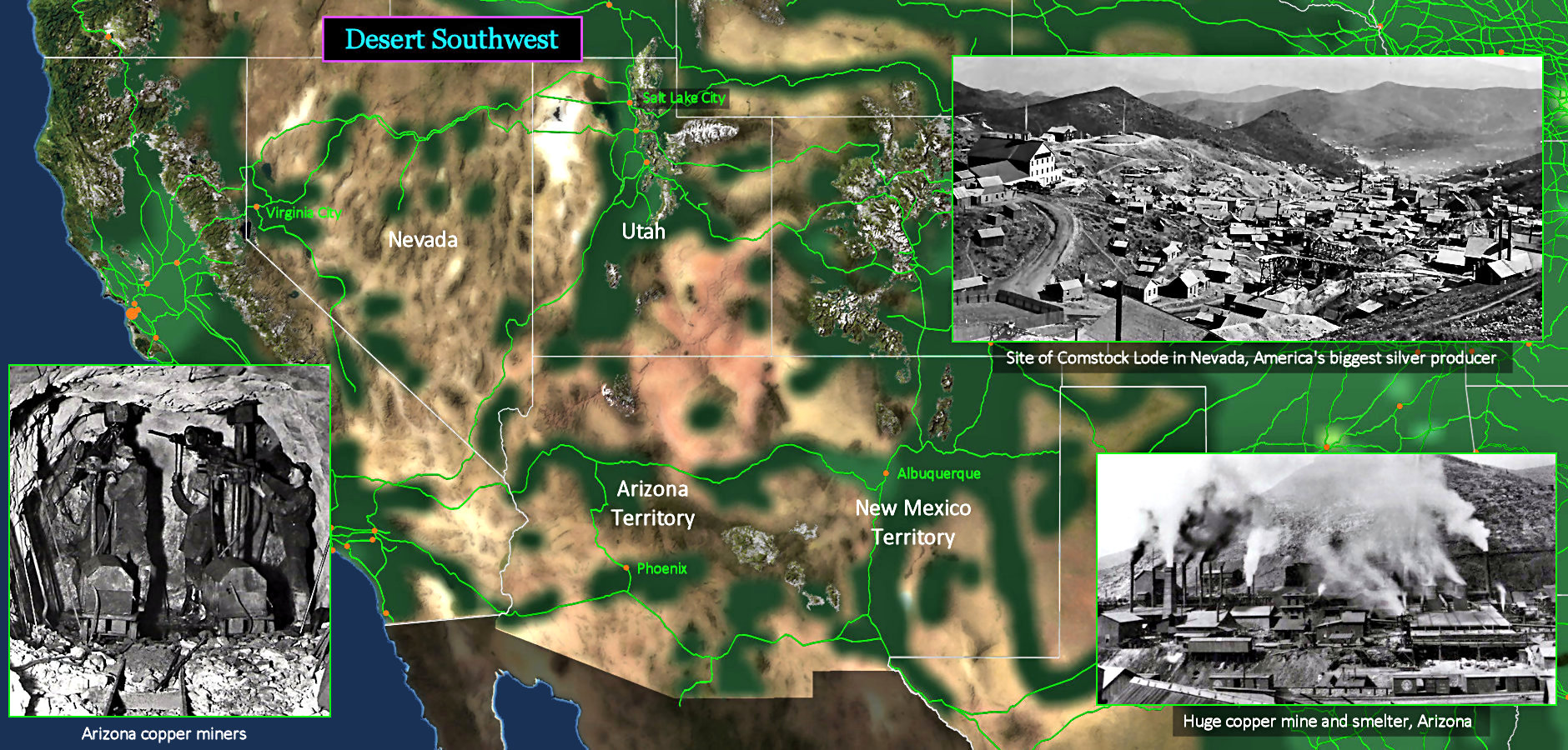 Desert Southwest, 1910 map